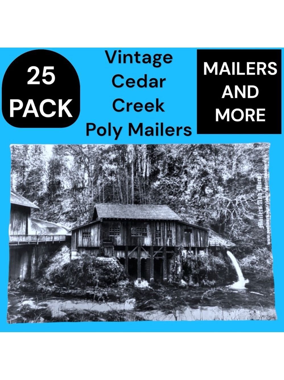 25 10X13 Poly Mailers Vintage Cedar Creek Grist Mill WA PRICE IS FIRM - Picture 3 of 10